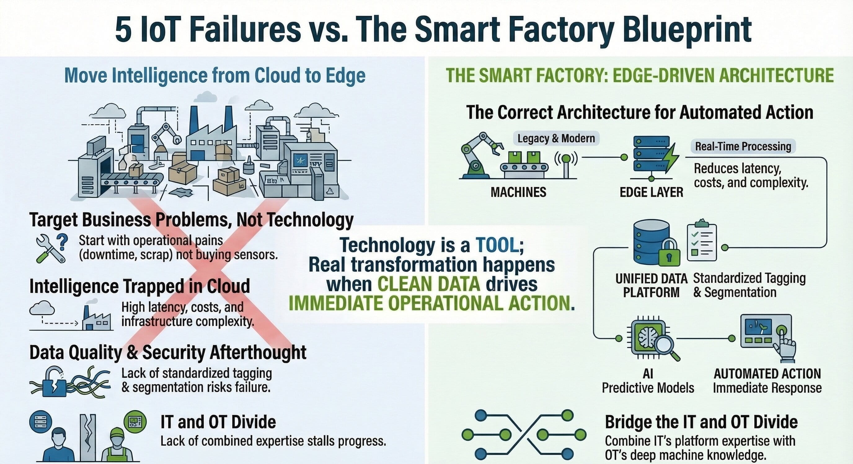 Infografik zu 10 häufigen IoT-Fehlern in der Industrie